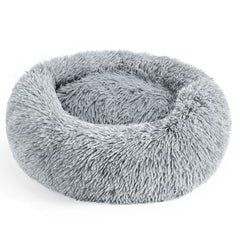 Hoewina 28in large dog bed outer view shows round calming design for cozy sleep