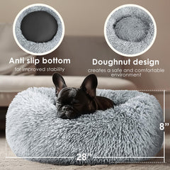 Hoewina anti-anxiety pet bed interior fill closeup emphasizes safe PP cotton cushioning