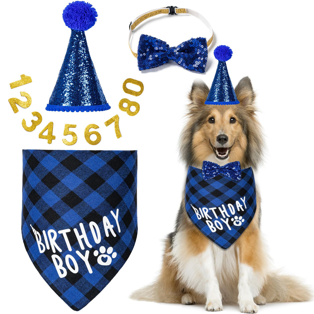 Hoewina dog birthday bandana fits up to 21 inches for stylish party photos