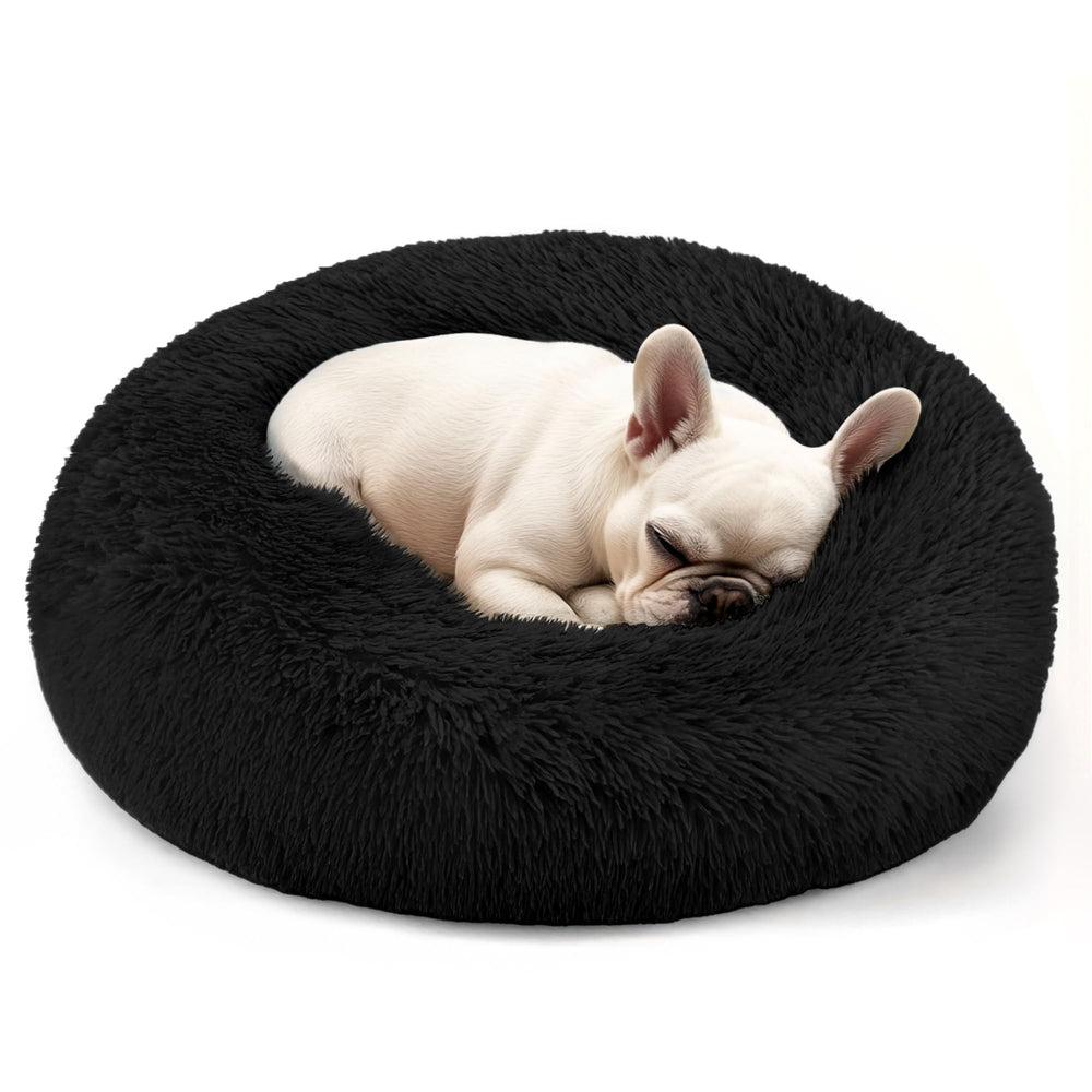 Hoewina donut bed front view shows raised edge support for cozy naps.