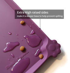 Hoki Found eggplant feeding mat side-view shows anti-slip base for steadier meals.