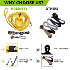 HOKINETY dog hanging bungee tug toy bungee strap closeup highlighting durable elastic