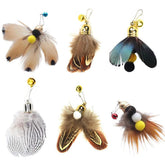 Hokoad cat insect feather refill six piece set ready for interactive play.