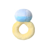hokojix squeaky ring toy close-up shows plush texture and playful dental-stimulating design.