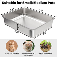 Holintan caja de arena de acero resistente, ideal para gatitos y conejitos.