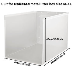 Holintan shield side profile shows tall design for containment and easy cleaning.