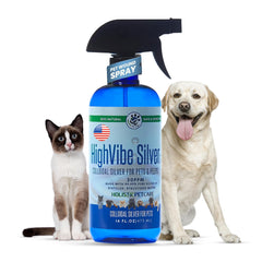 HOLISTIC PET CARE Colloidal Silver Spray bottle front view for gentle wound care and skin relief.