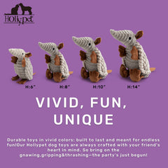 Hollypet Armadillo plush color varieties, appealing look for puppies during cuddly playtime