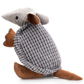 Hollypet Armadillo plush squeaky toy in dark gray for interactive play and gum massage.