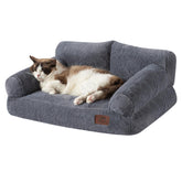 Hollypet Fluffy Plush Bed close-up shows soft fabric for cozy comfort.