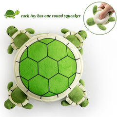 Hollypet four green tortoise toys set for multi-dog households