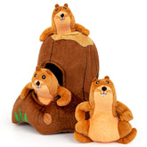 Hollypet Hide and Seek squeaky toy closeup with durable plush and squeaker for interactive fun
