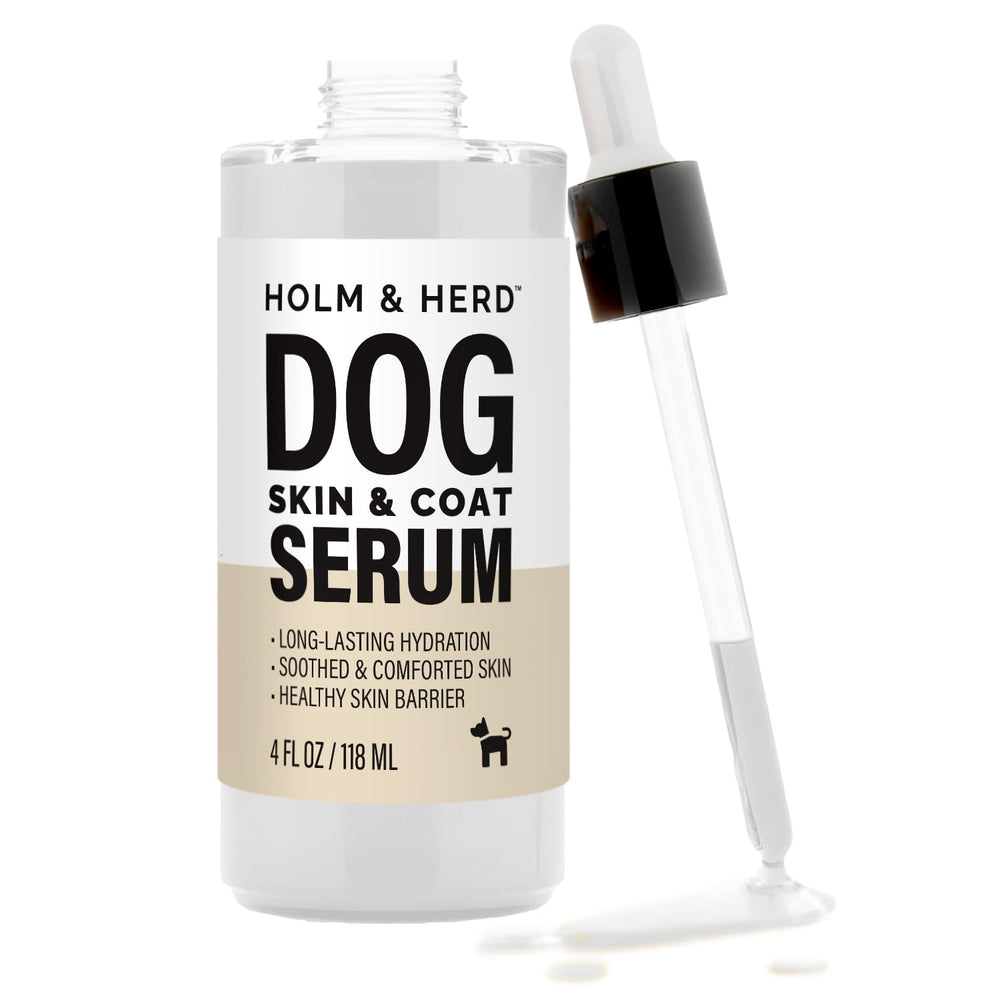 Holm & Herd Dog Skin & Coat Lotion label closeup—fragrance-free hydration