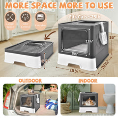 HOMAGICO cat litter box large interior supports big cats with comfortable turning space