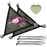 Homedy Crafts axolotl hammock in aquarium provides a natural resting spot and enrichment.