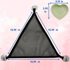 Homedy Crafts axolotl hammock with ceramic feeding dish offers convenient, clean meal setup.