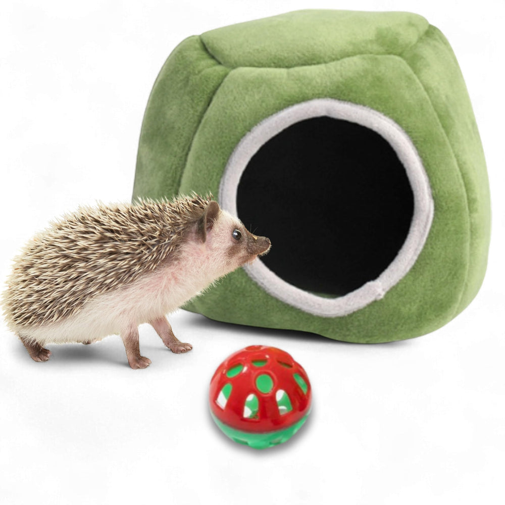 Homedy Crafts Hedgehog Hideout Nest green provides a cozy retreat for small pets.