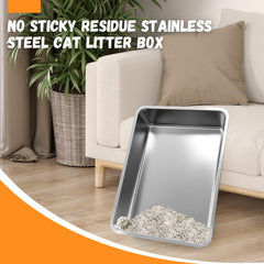 Homegroove stainless steel litter pan easy-clean surface ready for quick wipe