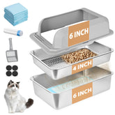 Homegroove stainless steel sifting litter box for pine pellets with easy waste separation