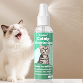 HomeHom Catnip Spray with Silvervine bottle closeup shows dual-plant formula for active play