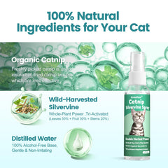 HomeHom Catnip Spray near scratch post promotes natural scratching play
