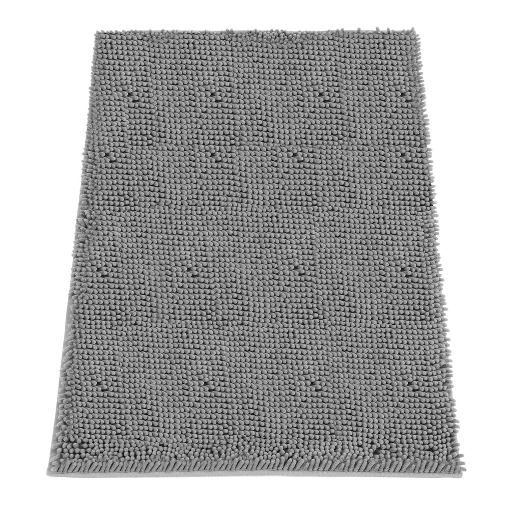 HOMEK absorbent dog door mat closeup shows plush chenille that traps moisture.