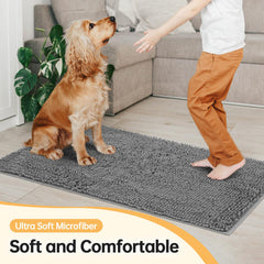 HOMEK anti slip rubber base keeps this indoor mat securely in place on any floor.