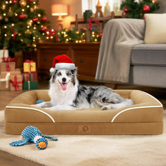 Homemate dog bed shows orthopedic egg-crate foam and memory foam for joint-friendly comfort