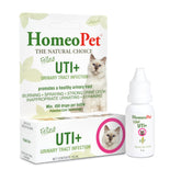 HomeoPet Feline UTI Plus liquid drops—natural urinary support for cats.