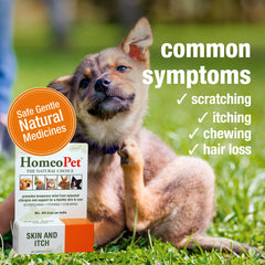HomeoPet Skin and Itch dropper in use for quick relief