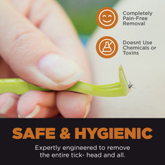 Homesake tick removal tool in use on a cat highlights safe head-and-body removal.