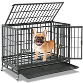 Homey Pet 37inch dog crate top view showing roomy interior for comfortable medium dogs.