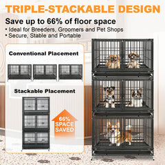 Homey Pet 43-inch crate open-top and two doors enabling easy training and feeding