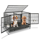 Homey Pet 43-inch crate main view highlighting space-saving stackable design for multiple pets
