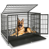 Homey Pet 48-inch crate front view shows sturdy steel for large breeds and durability.