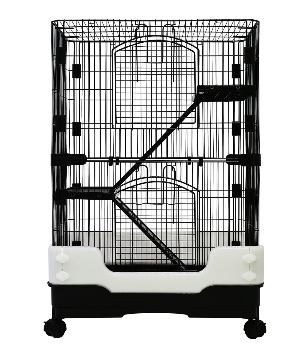 Homey Pet crate exterior in black, durable housing for small animals.
