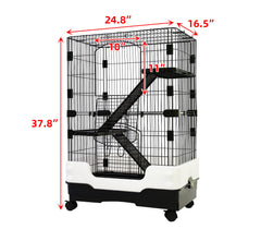 Homey Pet crate interior with multi-levels, promoting roomy exploration for small pets.