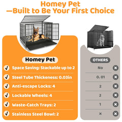 Homey Pet crate open-top design supports training and easy cleaning sessions.