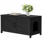 Homhedy 39-4-inch litter enclosure front view with private cat washroom