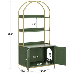 Homhedy cat litter box enclosure green gold finish conveys modern luxury in any room.