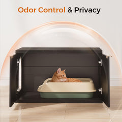 Homhedy cat litter box enclosure side-table top view shows dual-function decor surface.