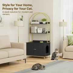 Homhedy cat litter enclosure top shelf for organized supplies