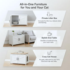 Homhedy cat washroom furniture all-in-one design doubles as stylish end table.