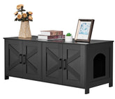 Homhedy litter box enclosure front view, discreet space to hide litter