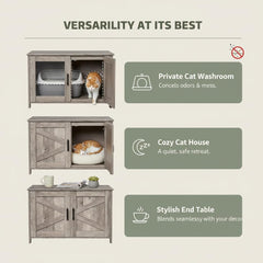 Homhedy litter box enclosure side view; compact footprint fits into living spaces