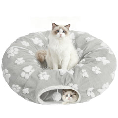 Homimp cat tunnel bed central mat offers cozy lounging for indoor cats.