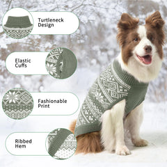 Homimp Argyle dog sweater back view demonstrates cozy warmth and chest coverage
