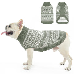 Homimp Argyle dog sweater front view showing warm knit for chilly walks