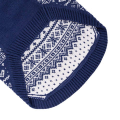 Homimp Dog Sweater Argyle side view shows flexible stretch for easy on and comfortable movement.
