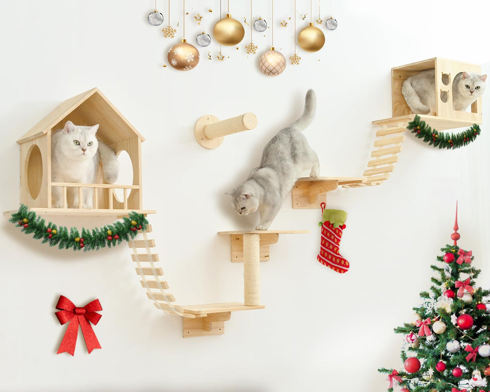 Homman cat wall shelves 9pc set space-saving playground for apartments